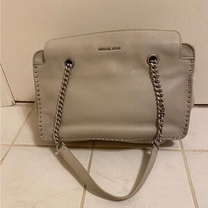 Michael Kors Cream Leather Shoulder Bag